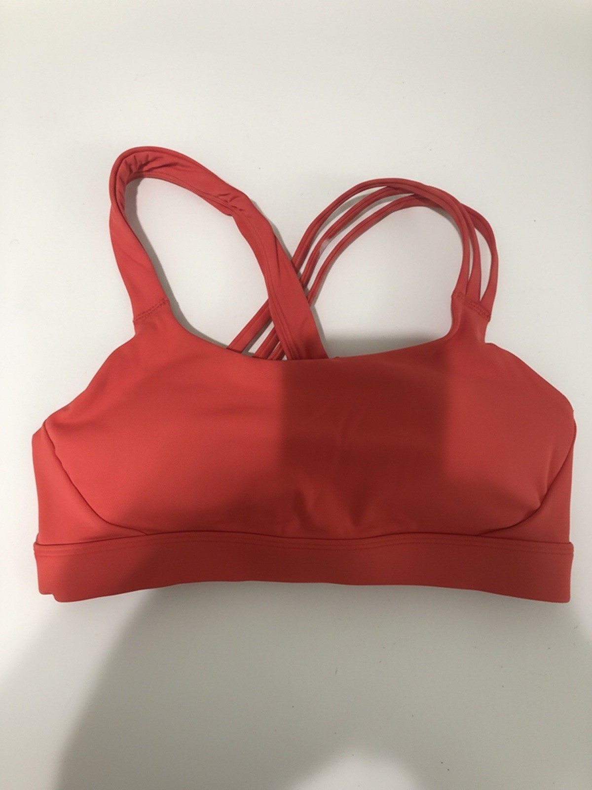 Athleta Coral Strappy Sports Bra Size M Medium Impact Workout Bra NWT