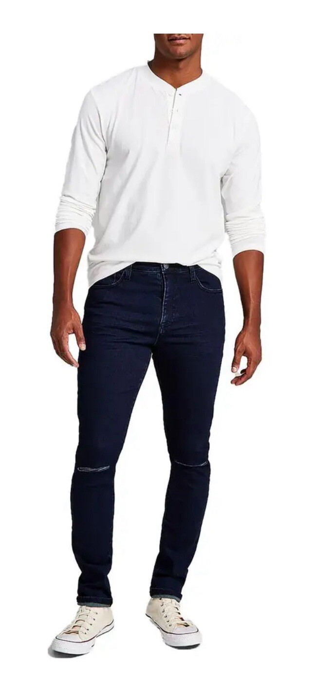 And Now This Mens Pearson Ripped Dark Wash Skinny Jeans Choose Size