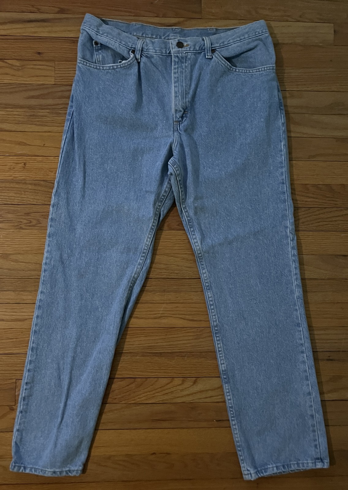 Vintage Lee Original Straight 100% Cotton Blue Denim Jeans Men 38×32