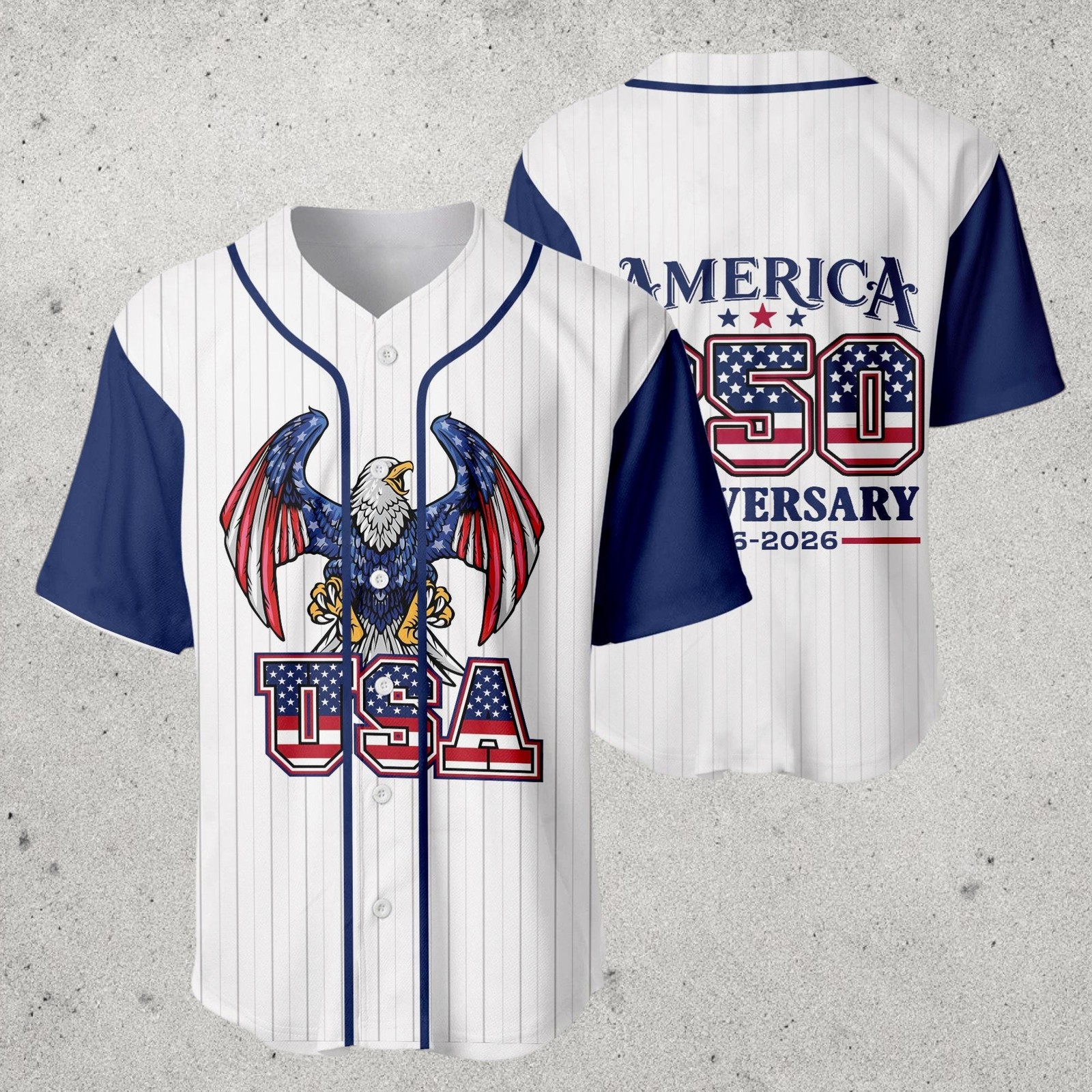 Custom America 250th Anniversary Baseball Jersey Personalized USA Semiquincenten