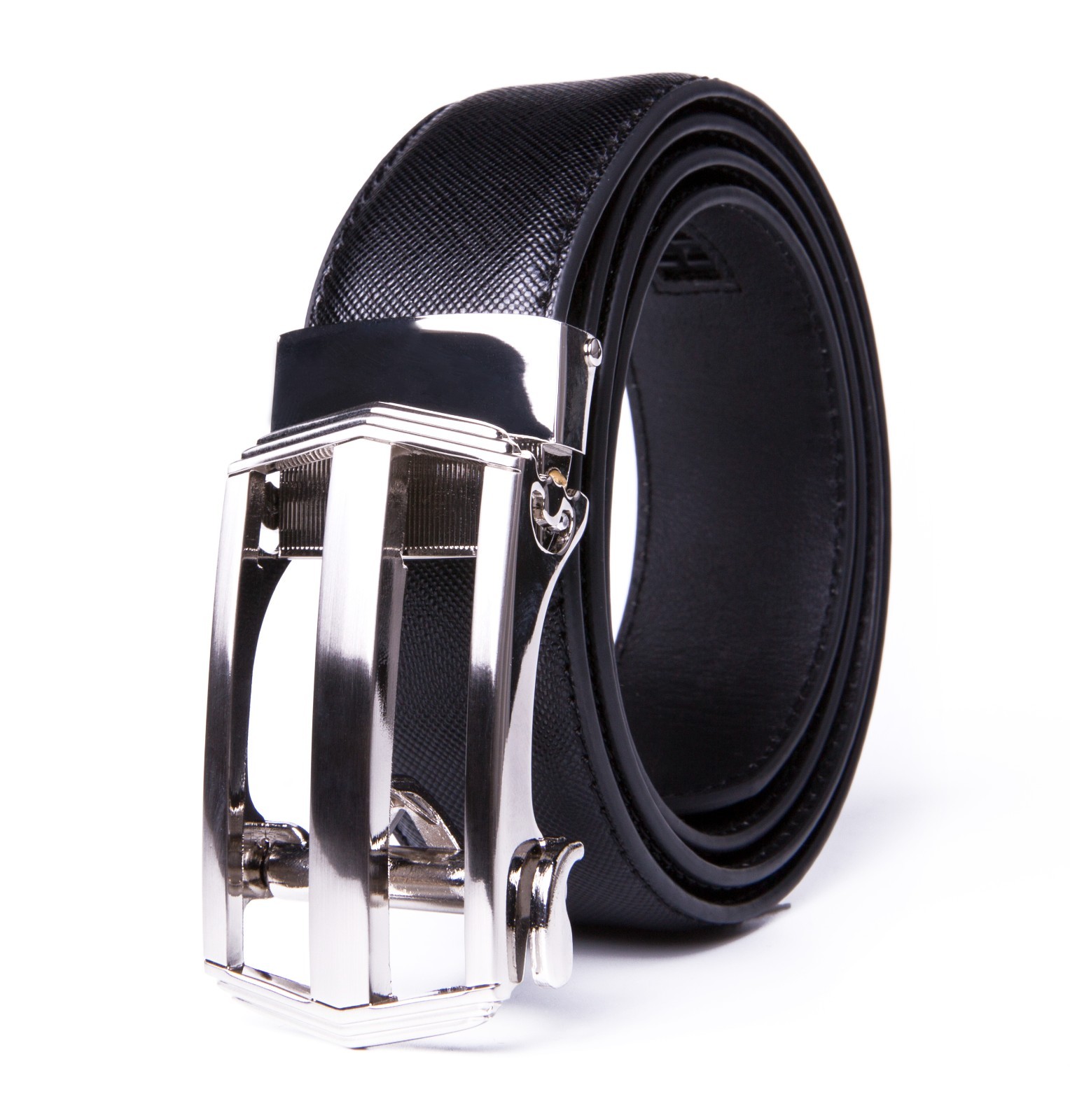 Mens Synthetic Leather Belt Ratchet Belt for Men, 1.3inch Wide