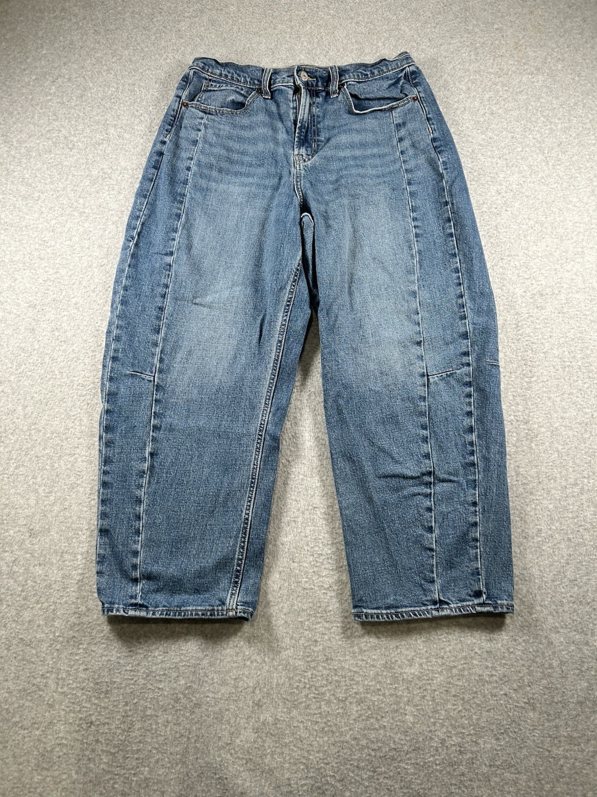 Old Navy Barrel Leg Jeans Women’s Size 12 Blue Baggy High Rise Tapered