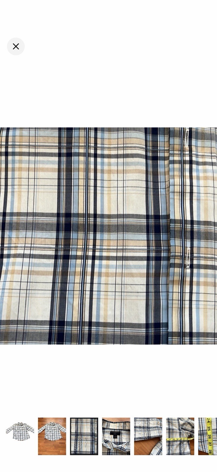 Banana Republic Men’s Plaid Button-Down Shirt Size Late 16-16.5