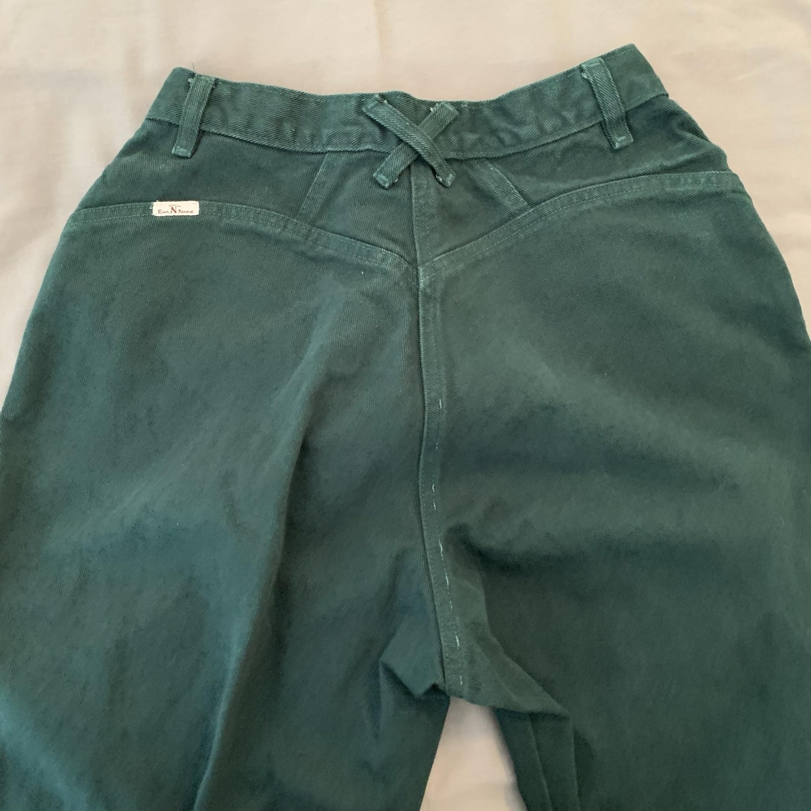 Vintage Quarter Horse Bar None Riding Jeans Juniors 13-14 (26×35) Green Bareback