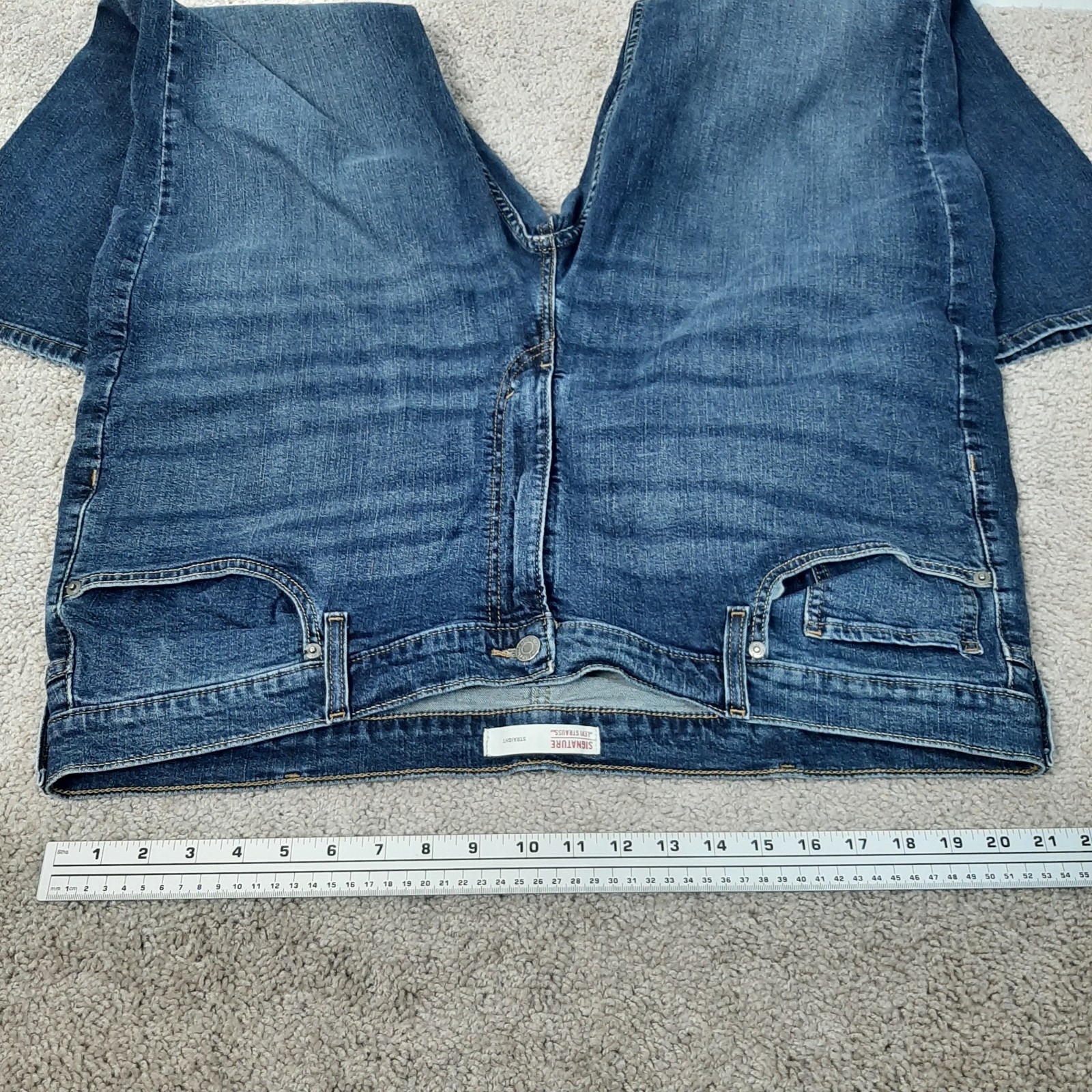 Signature by Levi Strauss Straight Jeans Mens 44×30 (FITS 42×28.5) Blue Denim