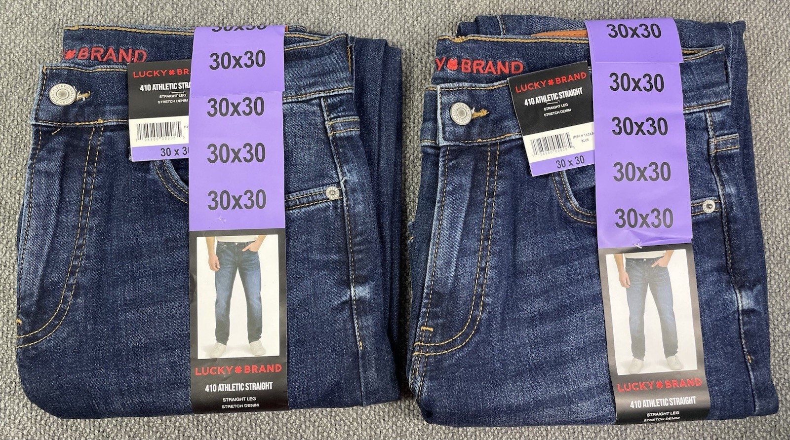 Lucky Brand 410 Men’s Lot of 2 Athletic Straight BLUE Jeans 30×30 NWT