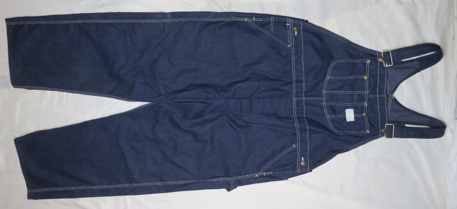 SEARS TRADEWEAR OVERALL JEAN 46X29 VINTAGE UNION MADE COTTON DENIM BIBS WORKWEAR