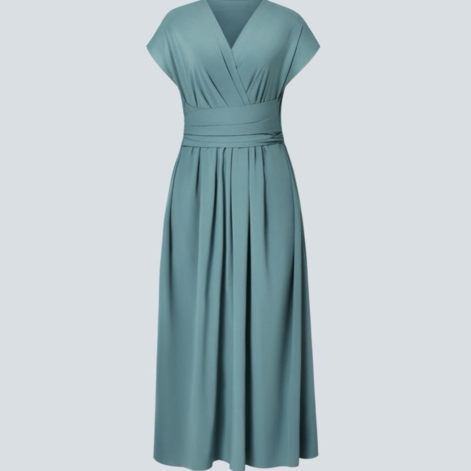 HALARA Breezeful™ V Neck Short Sleeve Pocket Tie Back Quick Dry Midi Dress-NWT