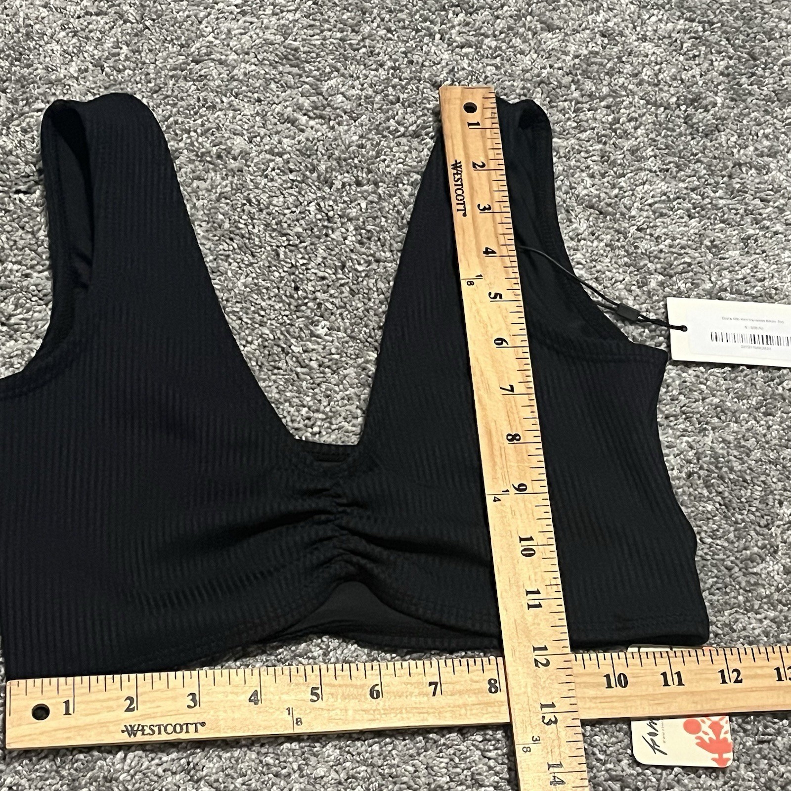 Montce Black Ribbed Kim Variation Bikini Top Size Small NEW Sold at Free People