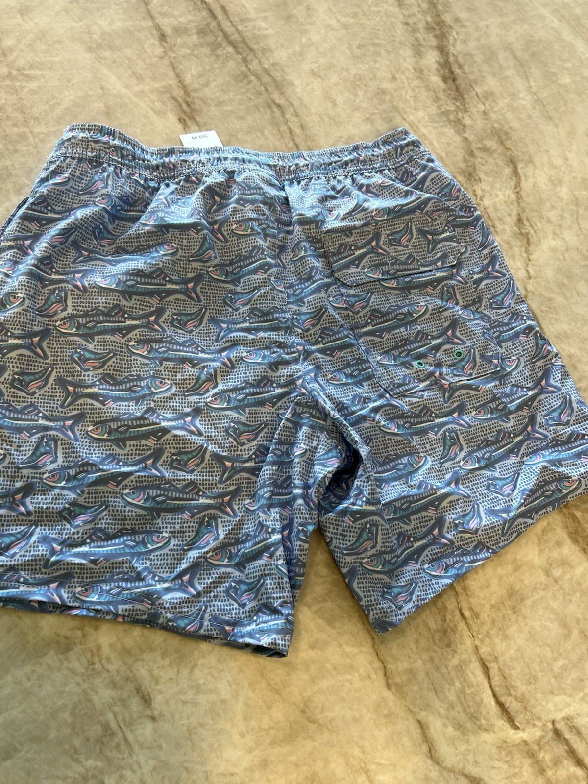 Vineyard Vines Size Small Men’s Swimming Trunks Shades Of Blue Salmon Fish