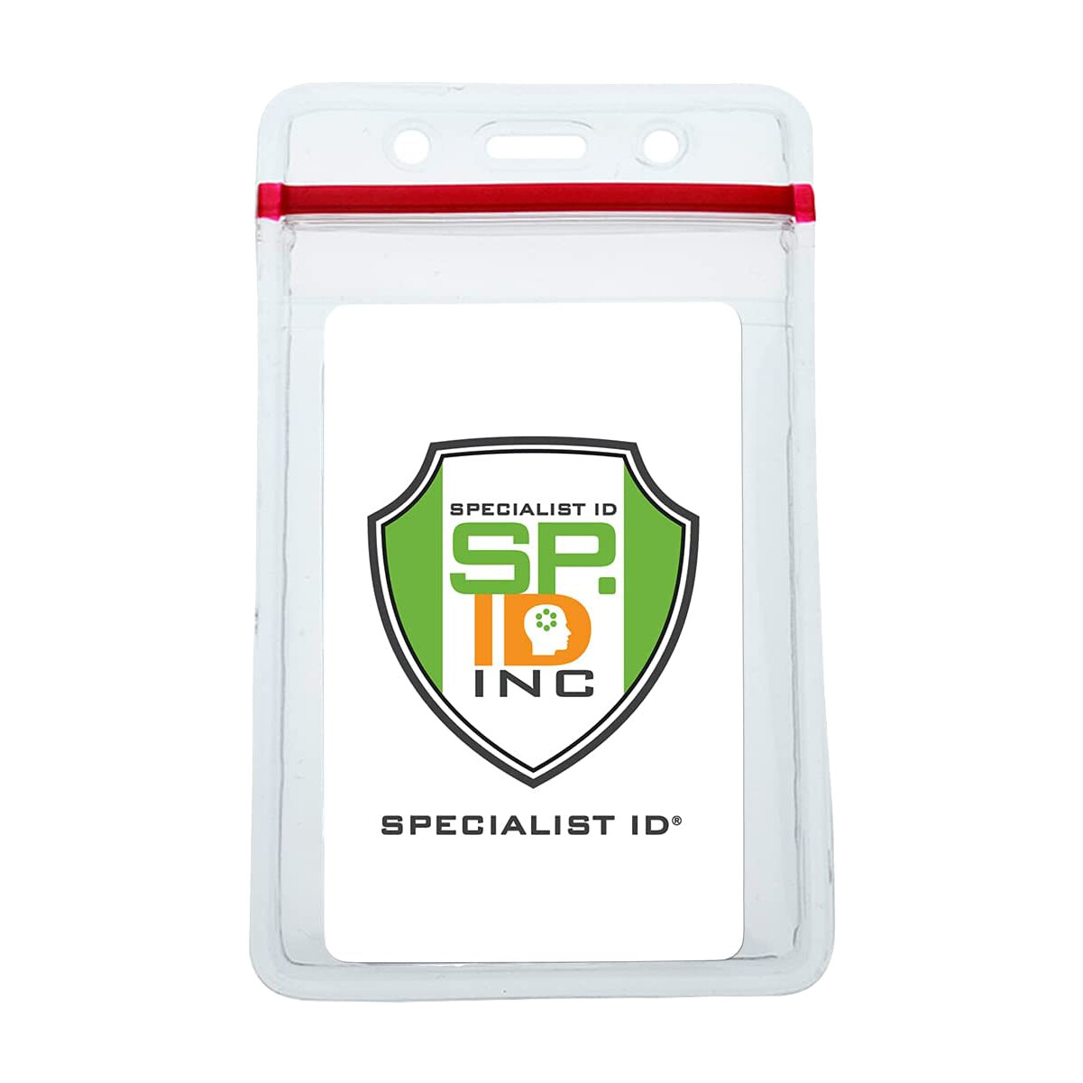 5 Pack – Heavy Duty Vertical Vinyl Badge Holders with Zip Top by Specialist ID