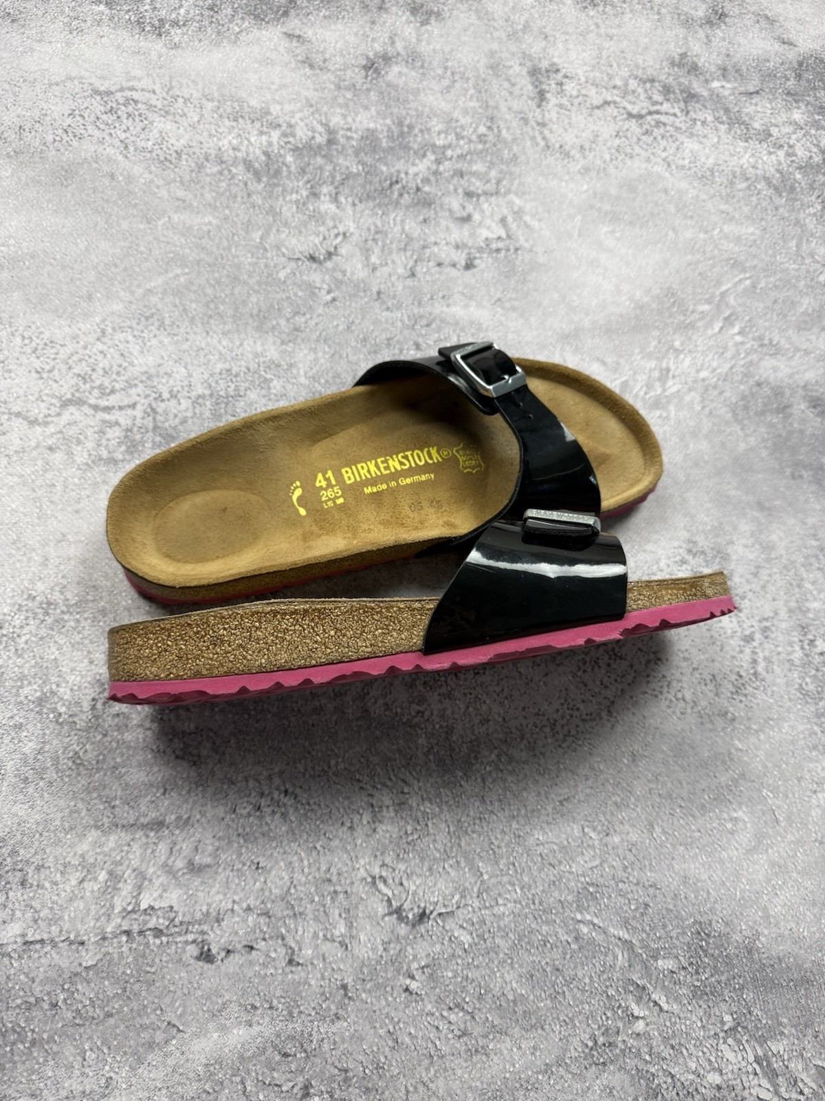 Birkenstock Madrid Sandals Buckle Patent Slides Unisex Women Adjustable Size 41