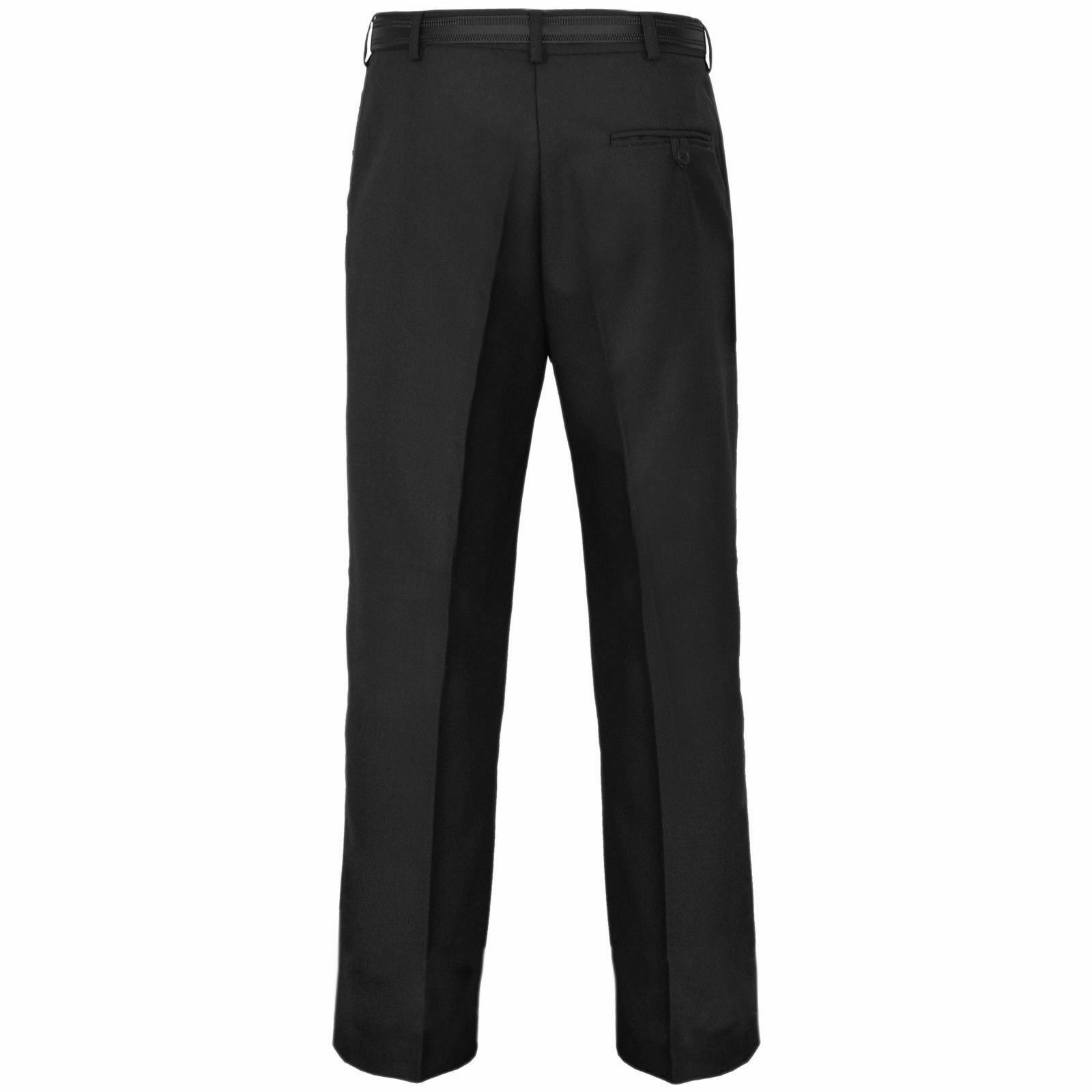 Mens Formal Casual Work Black Trousers size 30″-50″ Waist 27″ 29″ 31″ inside Leg