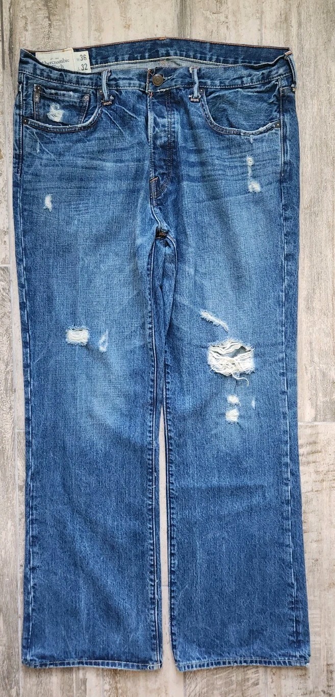 Abercrombie & Fitch Mens Kilburn Low Rise Boot Jean Sz W36 L32 Button Fly Y2K