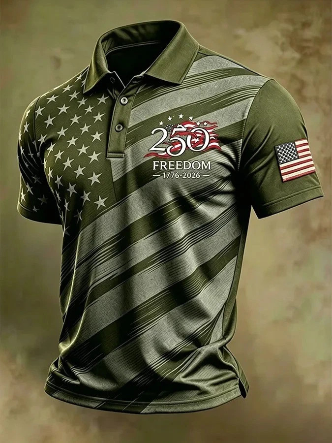 American Flag Patriotic Polo Shirt 250th Anniversary Polo Shirt 1776-2026 #7