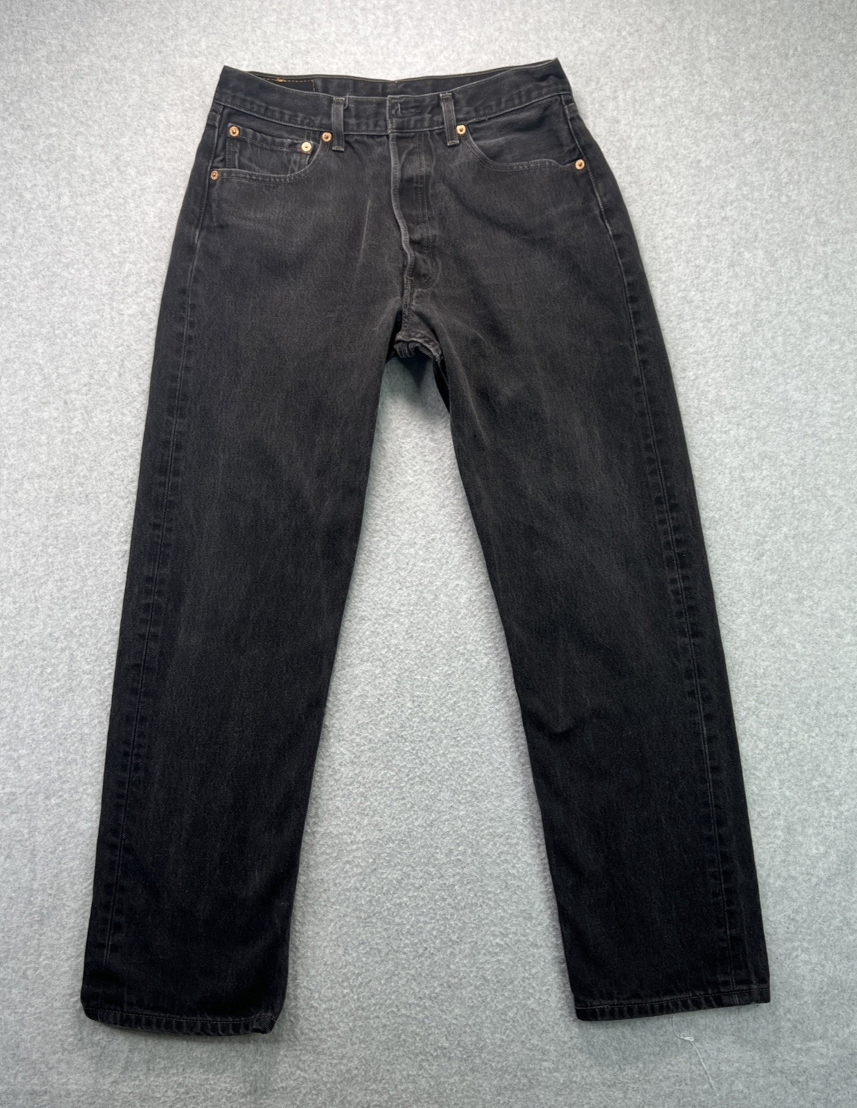 Vintage Levis 501 Black Demin Jeans 32×30 (30×28) Button Fly 90s