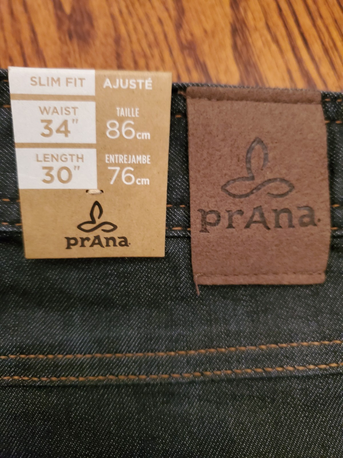 PrAna Mens Bridger Jean 34×30 Denim Slim Fit Strait Stretch Denim New