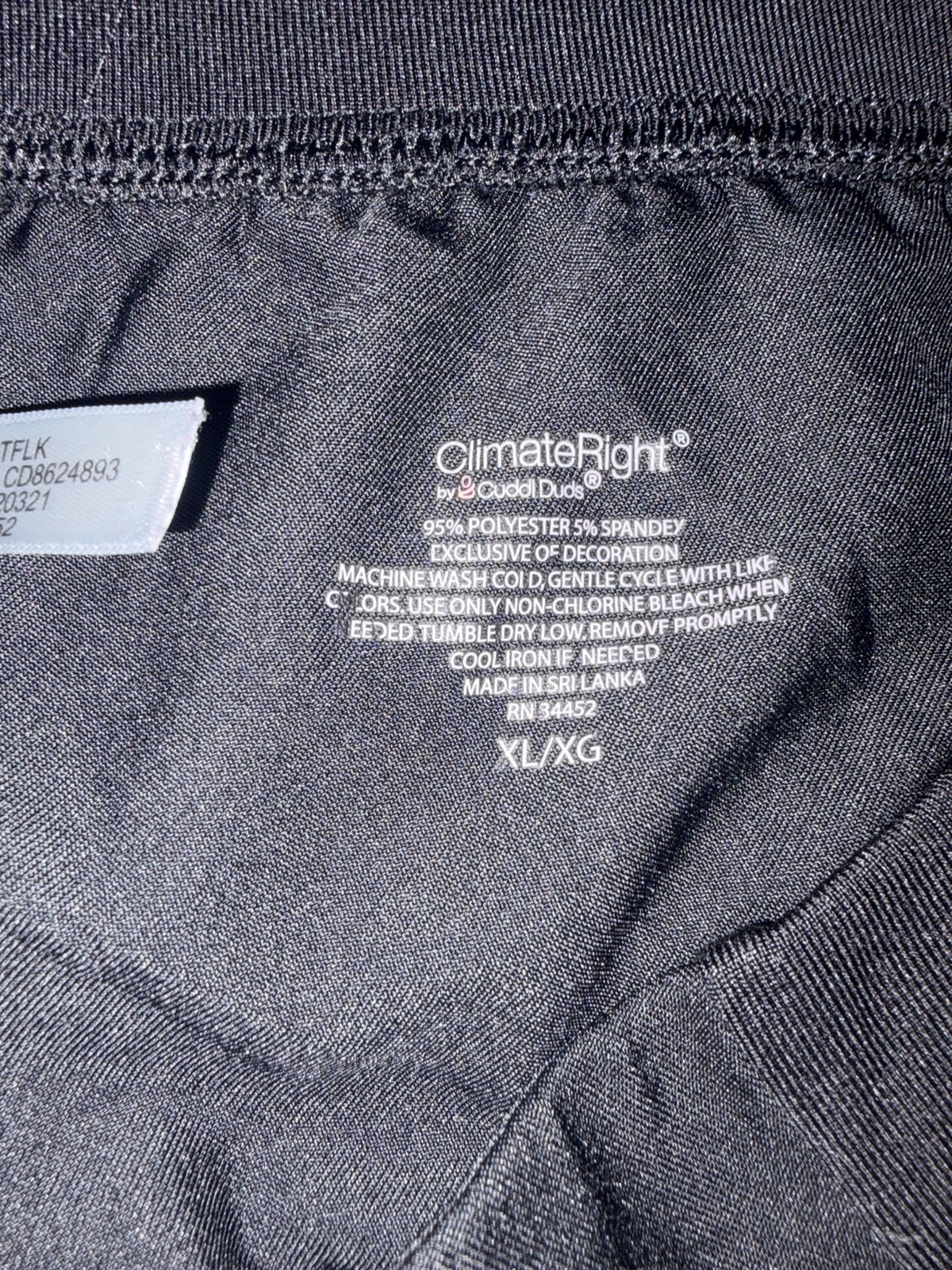 ClimateRight by Cuddl Duds Women’s Black Scrub Pants XL