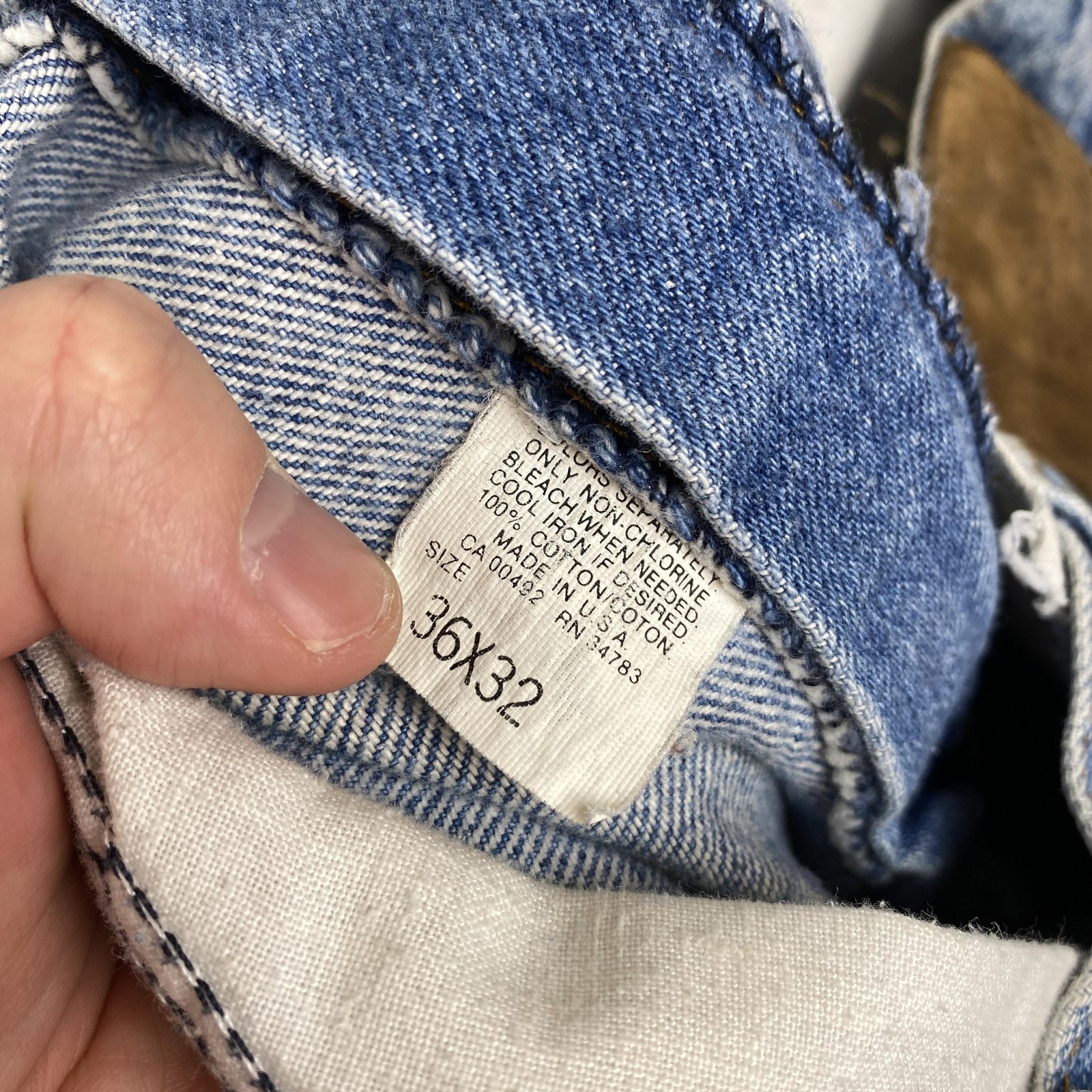Vintage Lee Riders Jeans Mens 36×32 Straight Fit Made USA Distressed 90s Denim