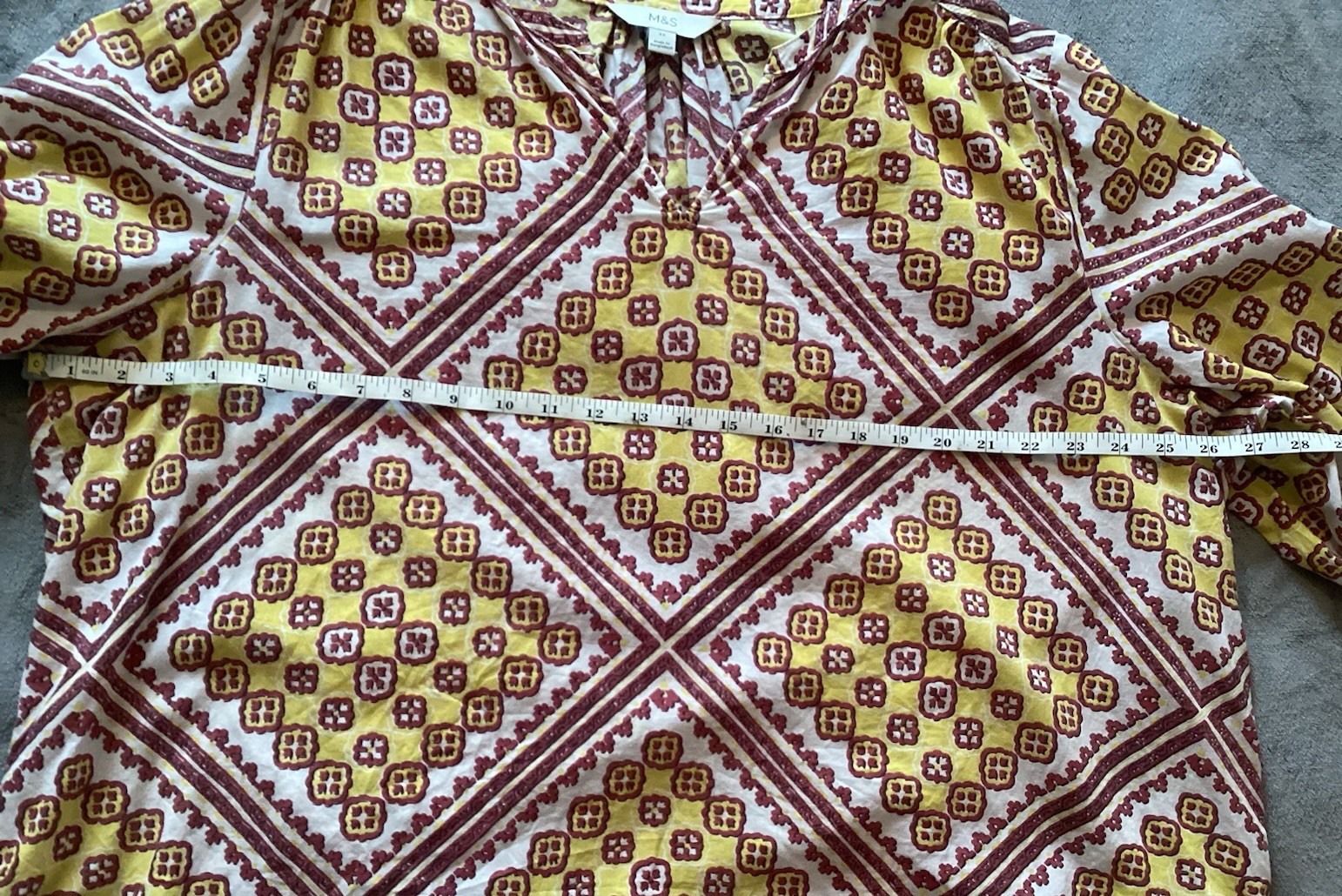 Woman’s Ladies M&S 3/4 Sleeve Tunic Blouse Top Size 22