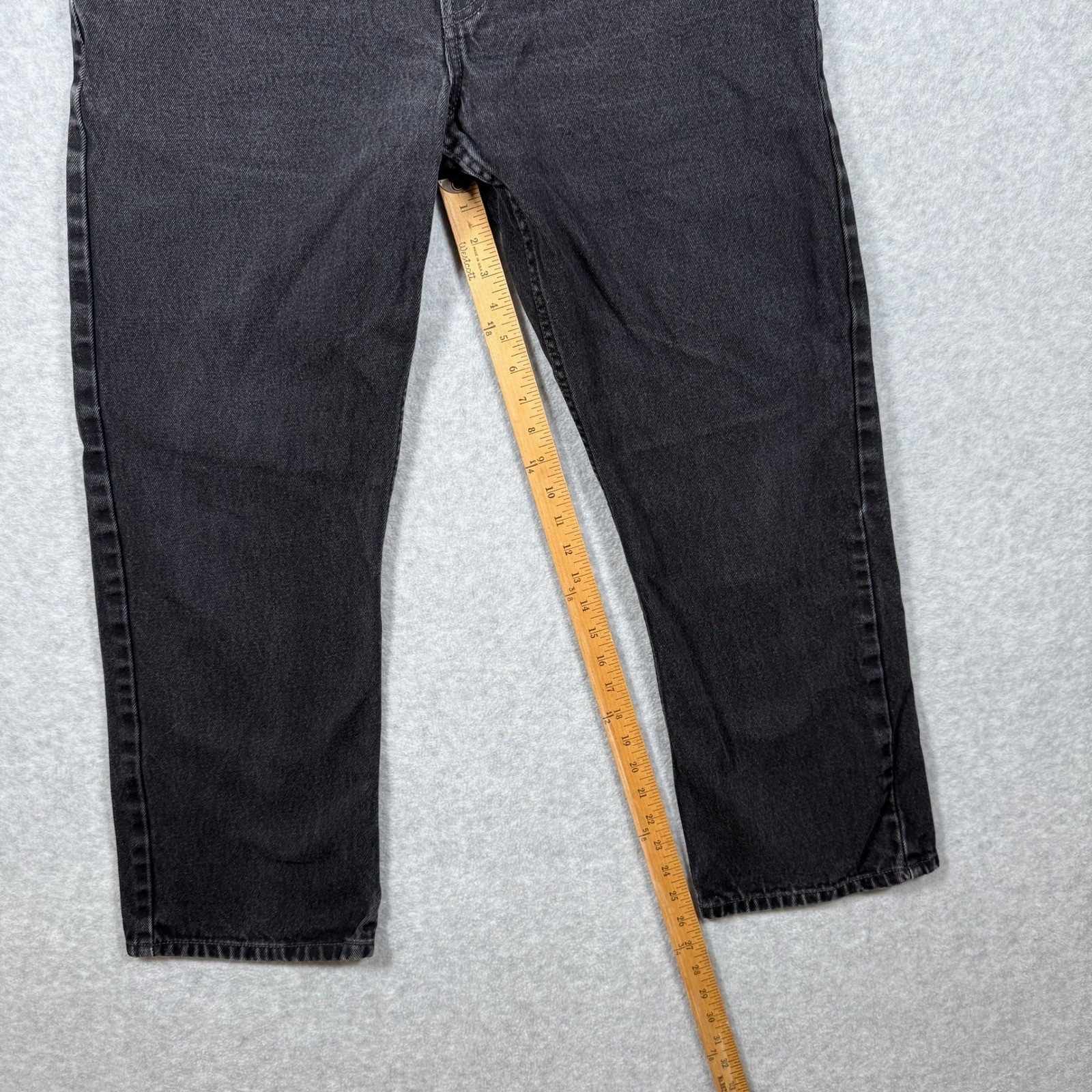 Levis 505 Y2k Regular Fit Mens Jeans Black Straight Leg Denim 36×30 (Fits 35×26)