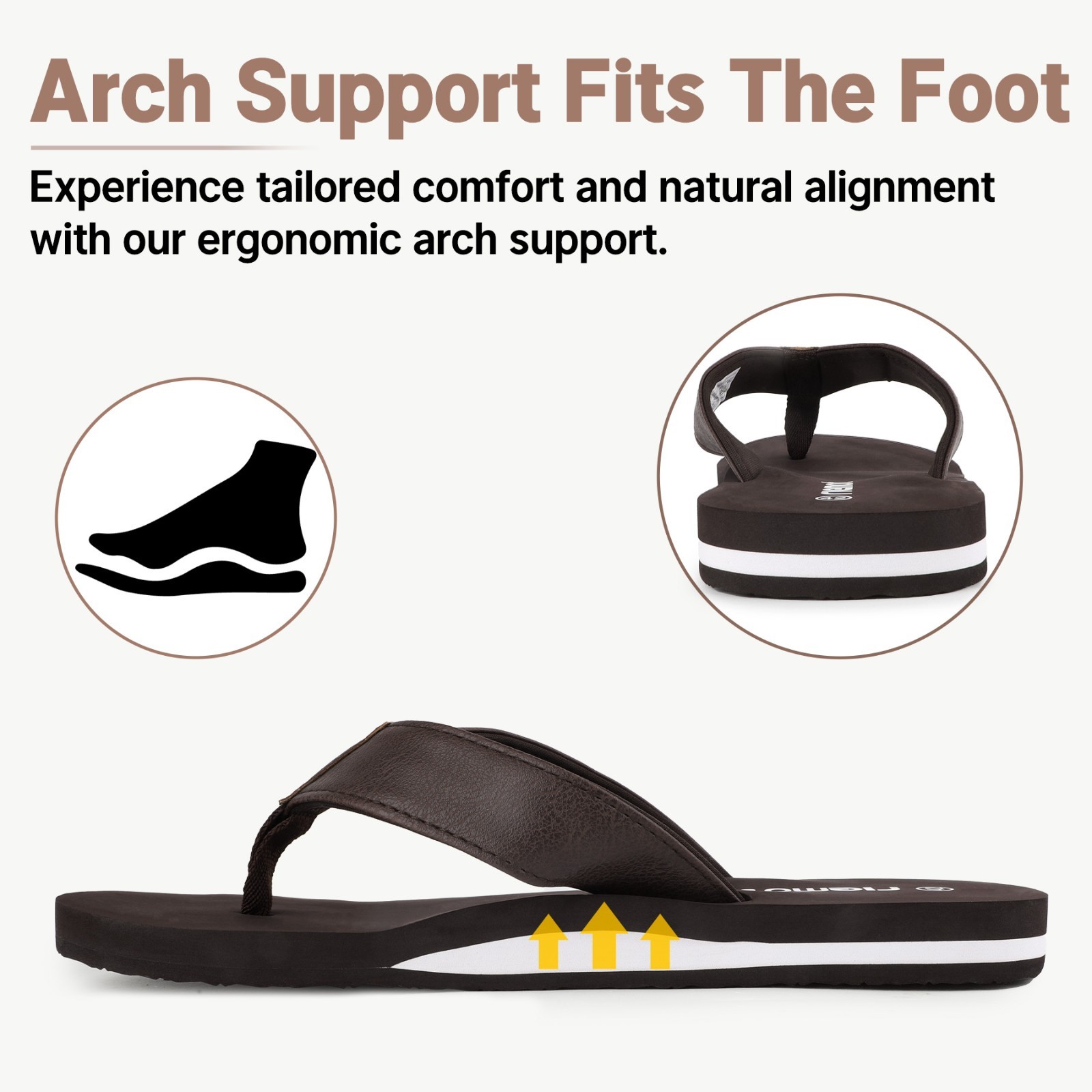 riemot Mens Flip Flops Arch Support Comfortable Summer Beach Thong Sandals