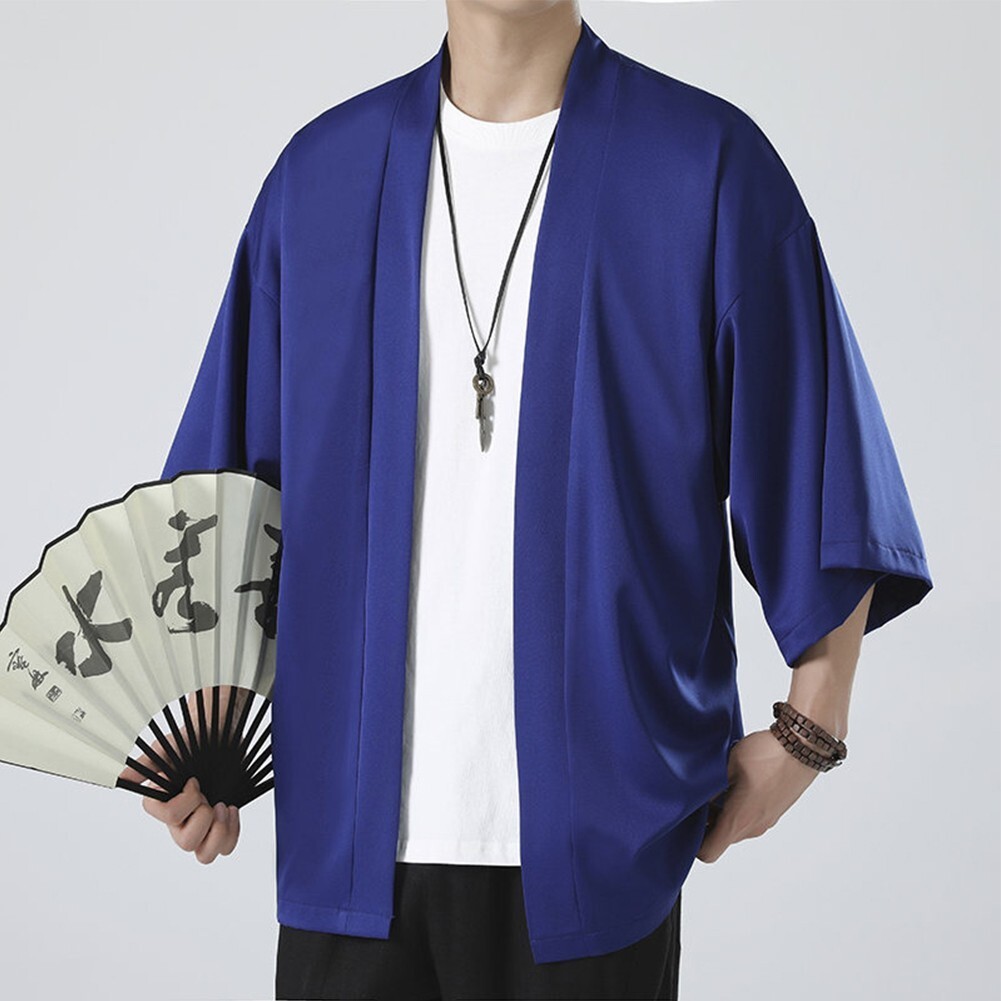 Comfy Fashion Shirt Jacket Yukata 3/4 Sleeve Cardigan Coat Japanese Kimono
