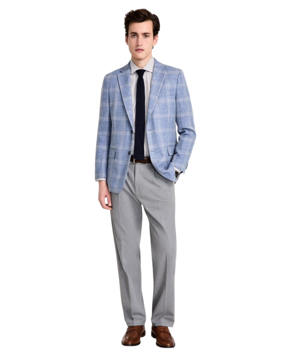 Tommy Hilfiger Mens Modern fit Sport Coat Blazer 42 R Light Blue Plaid