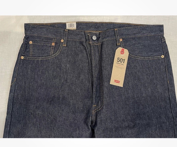 Levis 501 Shrink To Fit Button Fly Jeans Straight Leg Color Blue Rigid