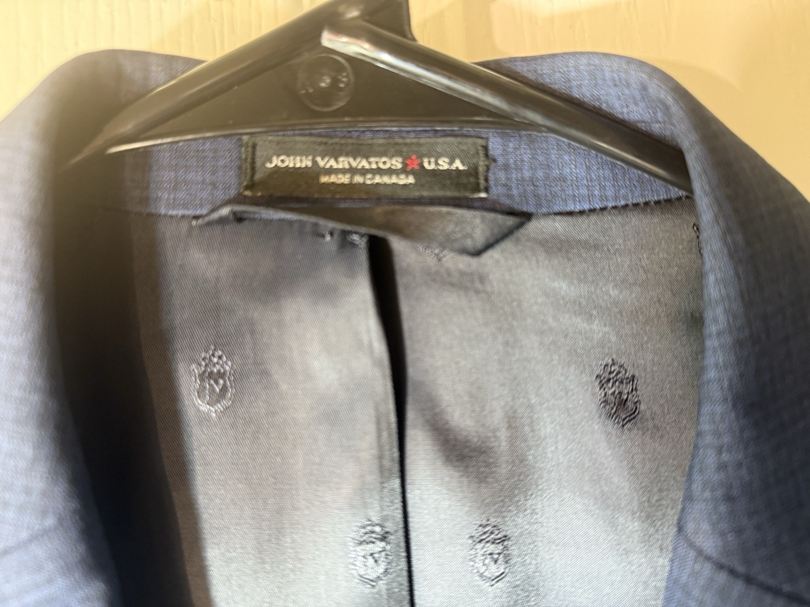 John Varvatos USA Navy Blue Textured Two-Button Sport Coat Blazer