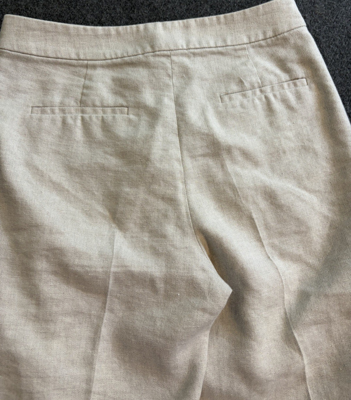J.Crew Natural Beige Linen Blend Straight Leg Trousers Size 4T Coastal Preppy