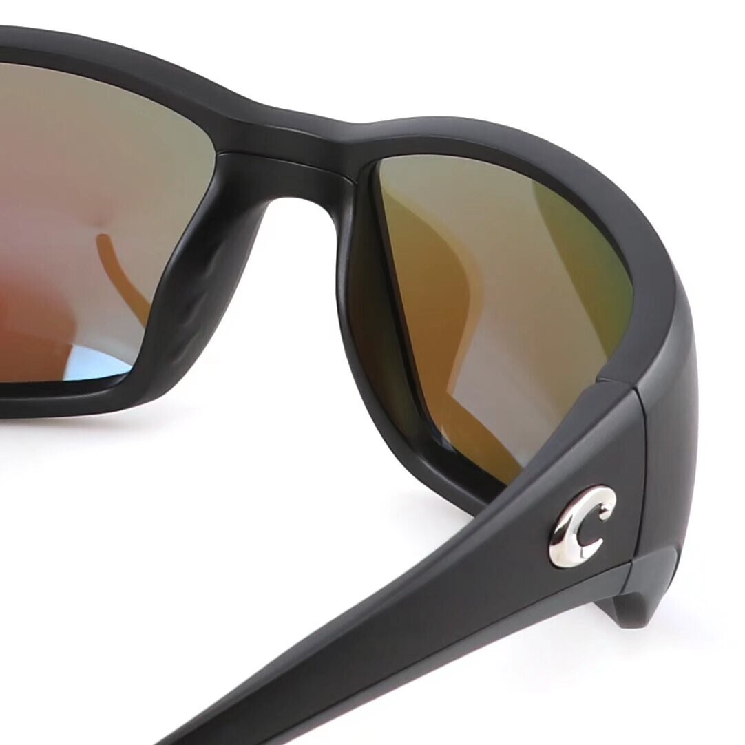 New Costa Del Mar BLACKFIN Matte Black/ Blue Mirror Polarized 580P Sunglasses