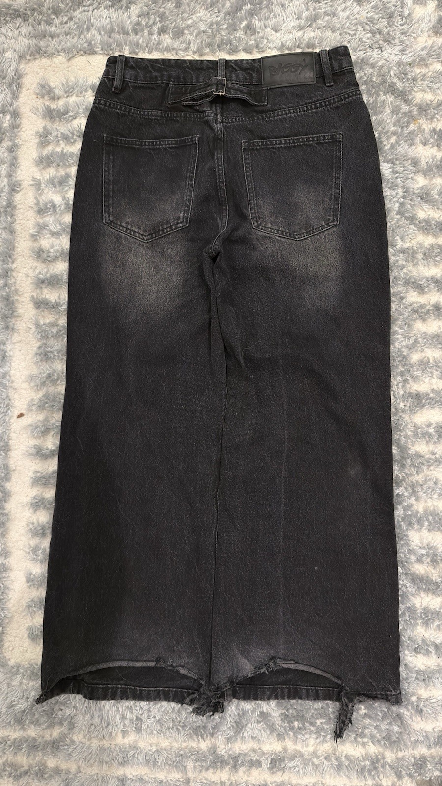 BAGGY.US Black Denim Wide-Leg Bootcut Jeans
