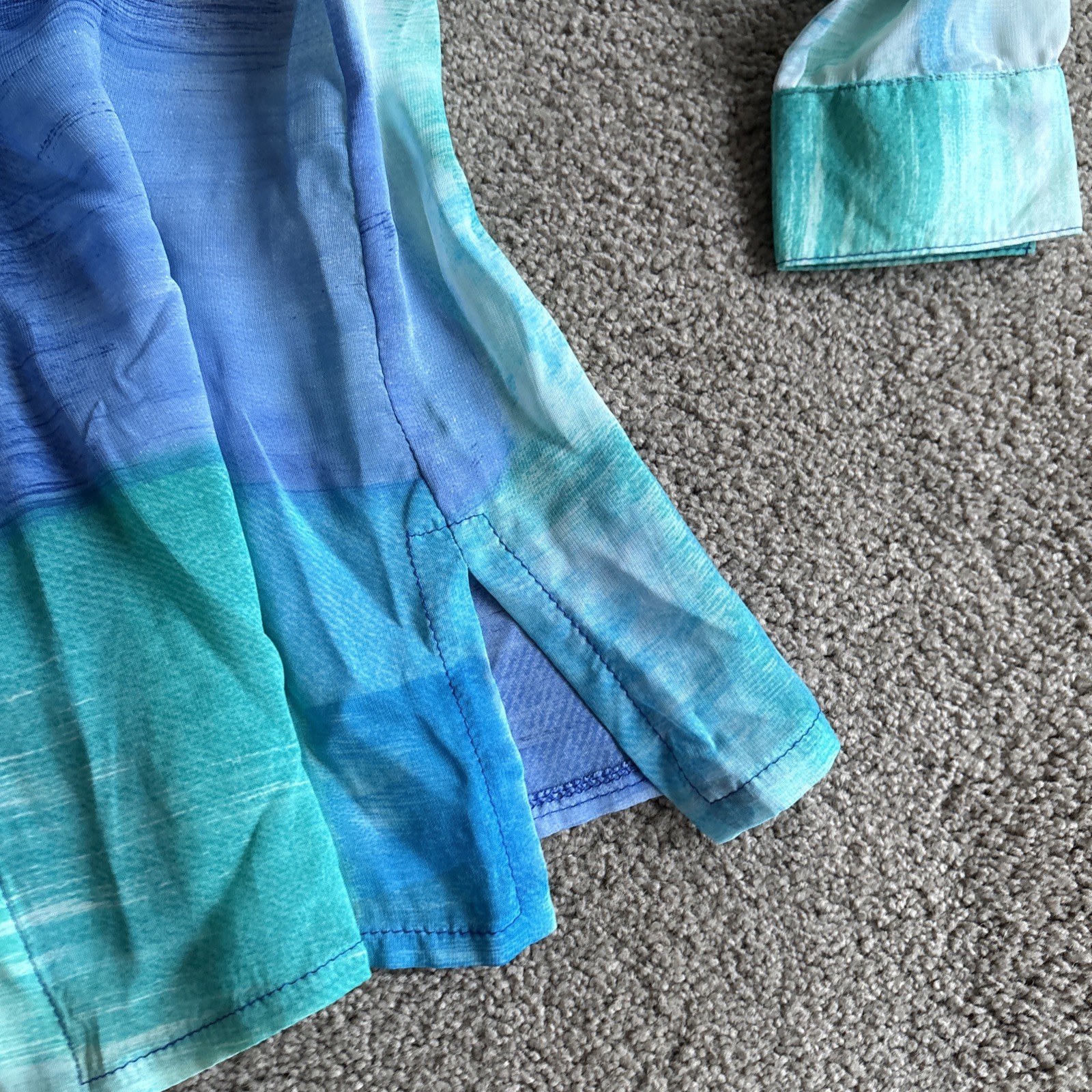 SEA SUNS Blue SLEEVELESS DRESS & SHEER Variation blues COVER UP Size L Made USA