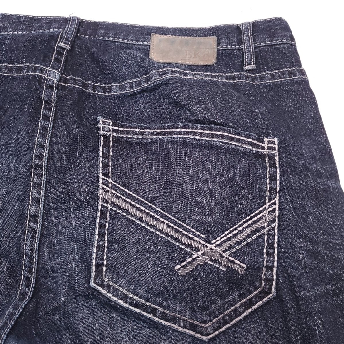 Buckle BKE Derek Bootleg Mens Jeans 40×34 Blue 40L Stretch Designer Denim