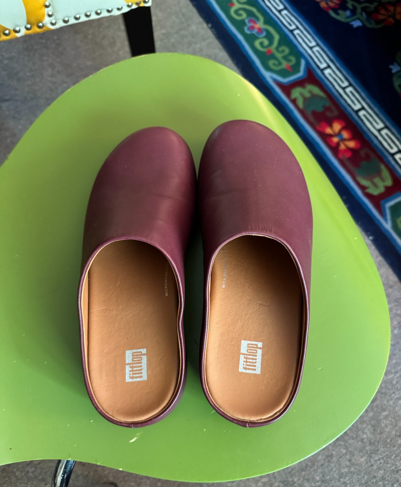Fitflop Women’s Shuv Clog Burgandy Dark Plum Mules 8, EU 38