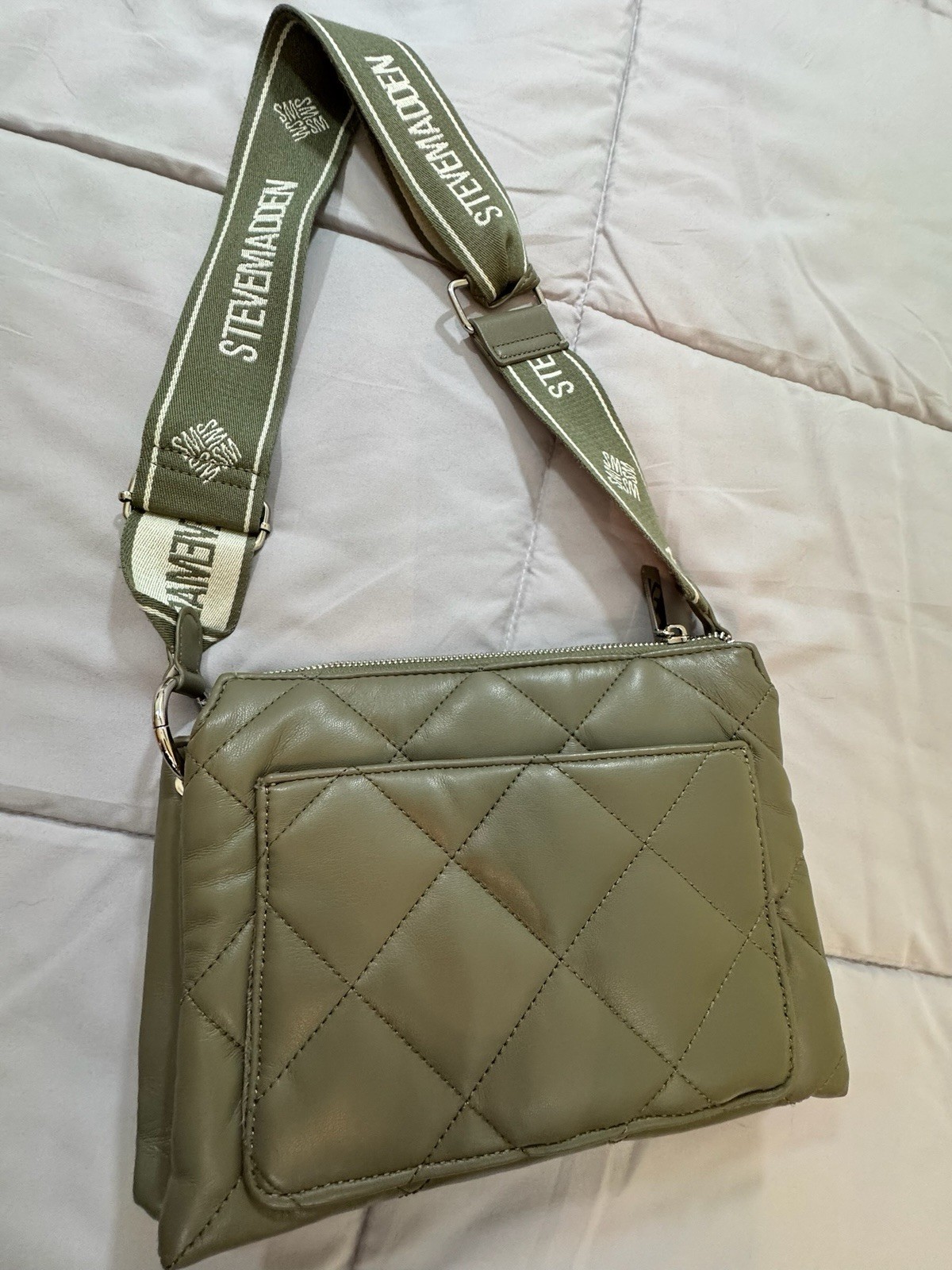 Steve Madden Piero 2 Going Green Crossbody Purse Bag Quilted
