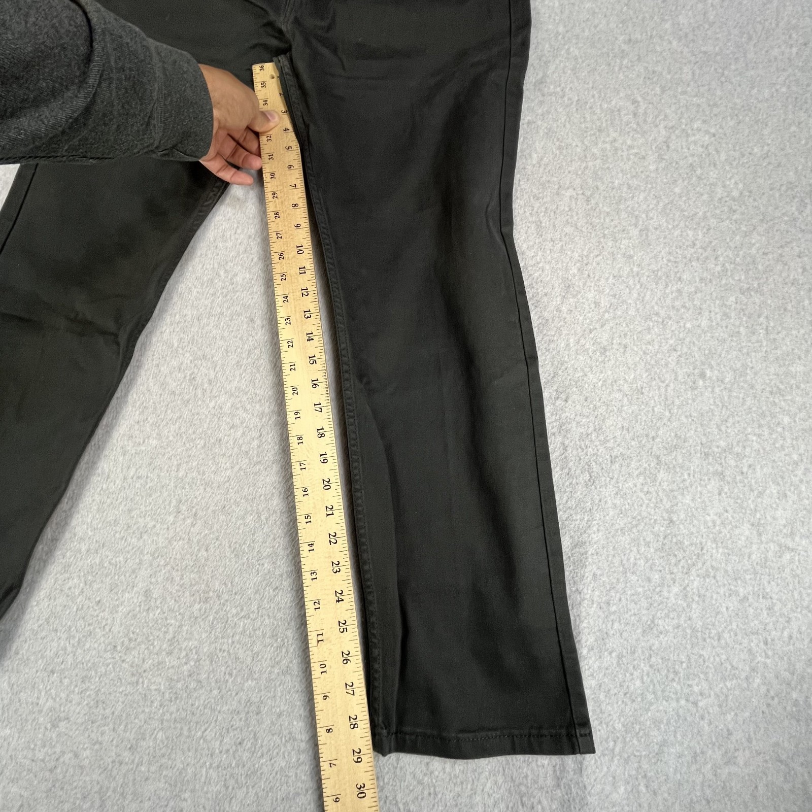 Levis 502 Taper Stretch Jeans Dark Gray Mens 36×30 Pants Denim NWT