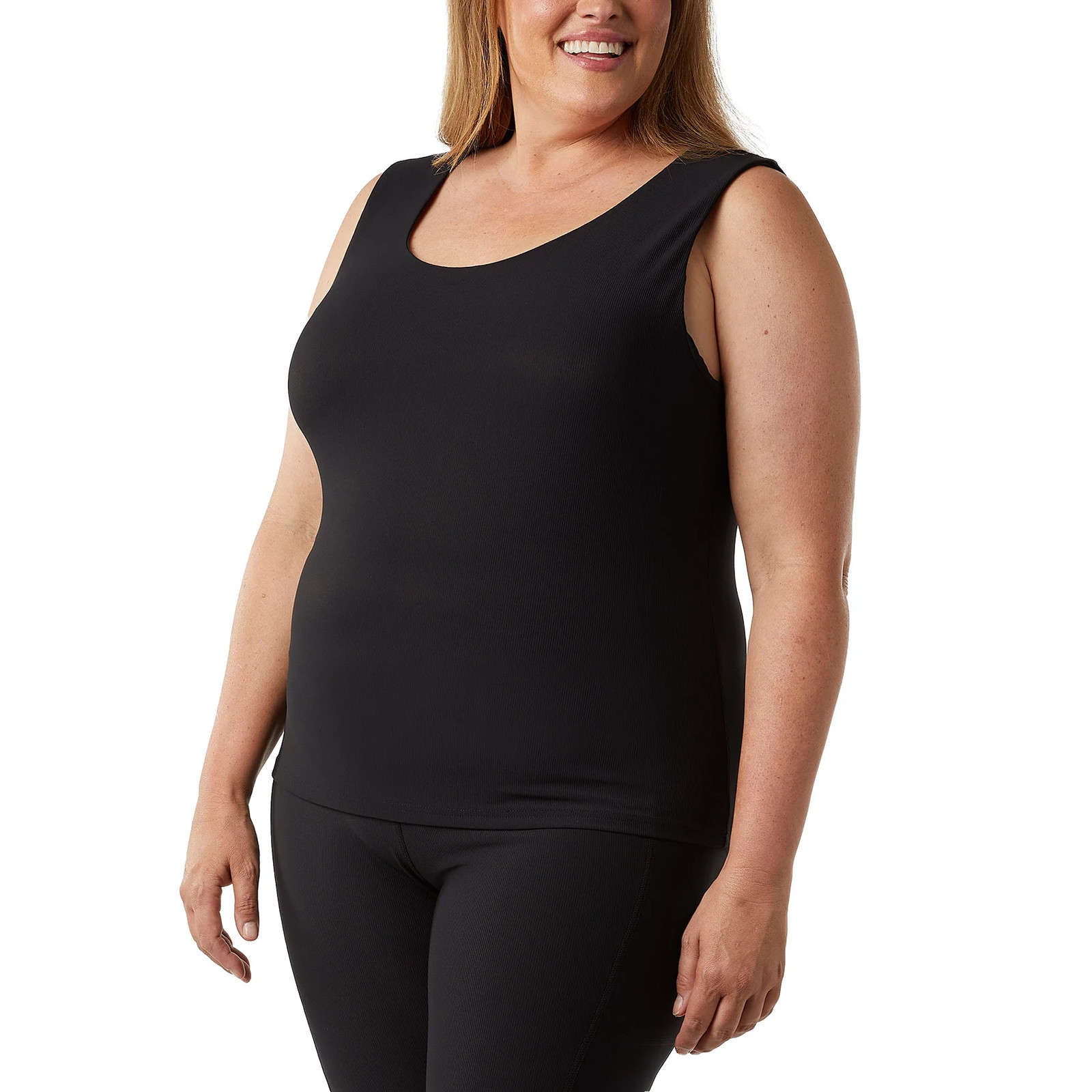 32 Degrees Women’s Ribbed Tank with Bra Built-In Bra Relaxed Fit