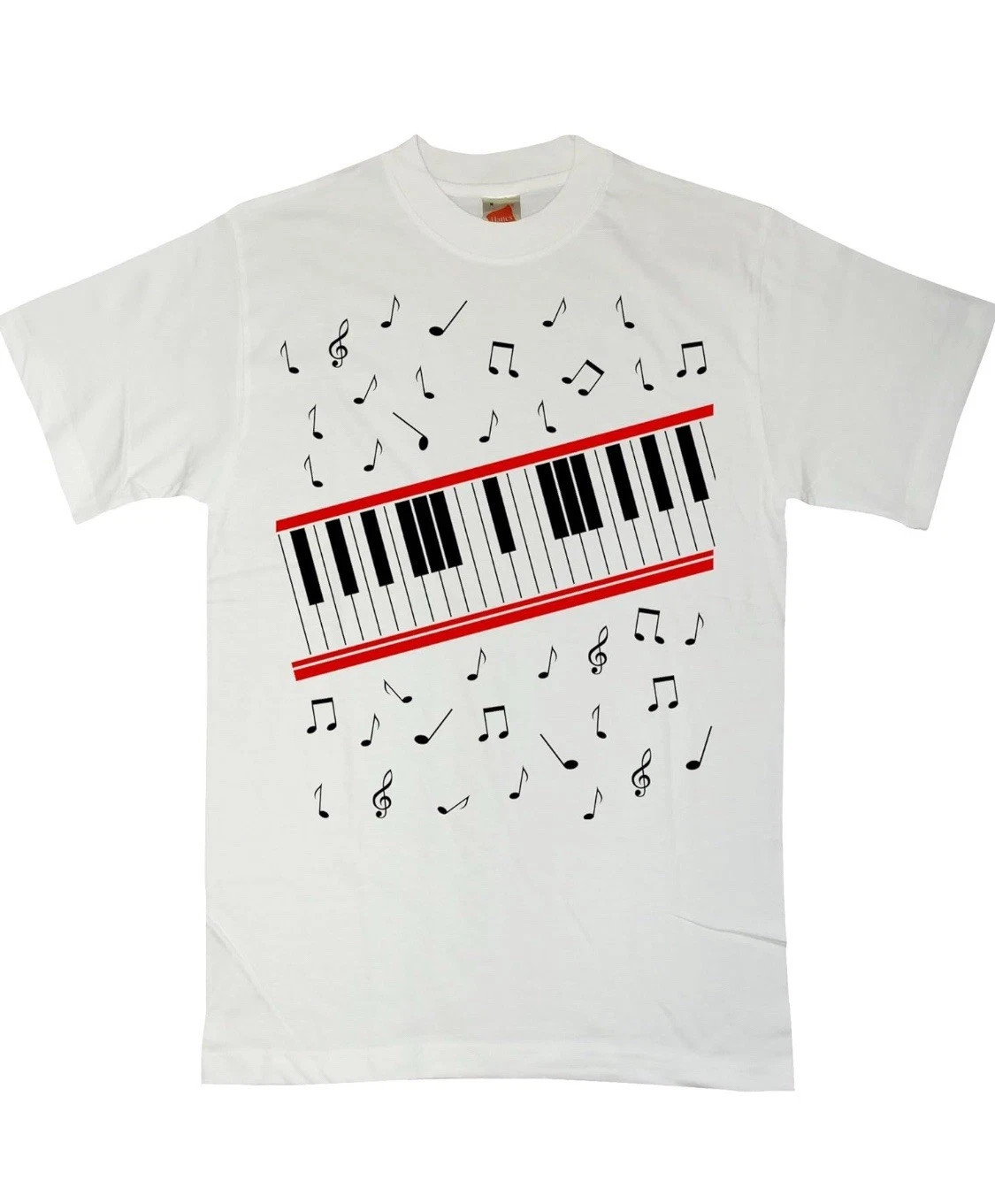 Beat it inspired T-Shirt with Piano Keyboard Music Notes