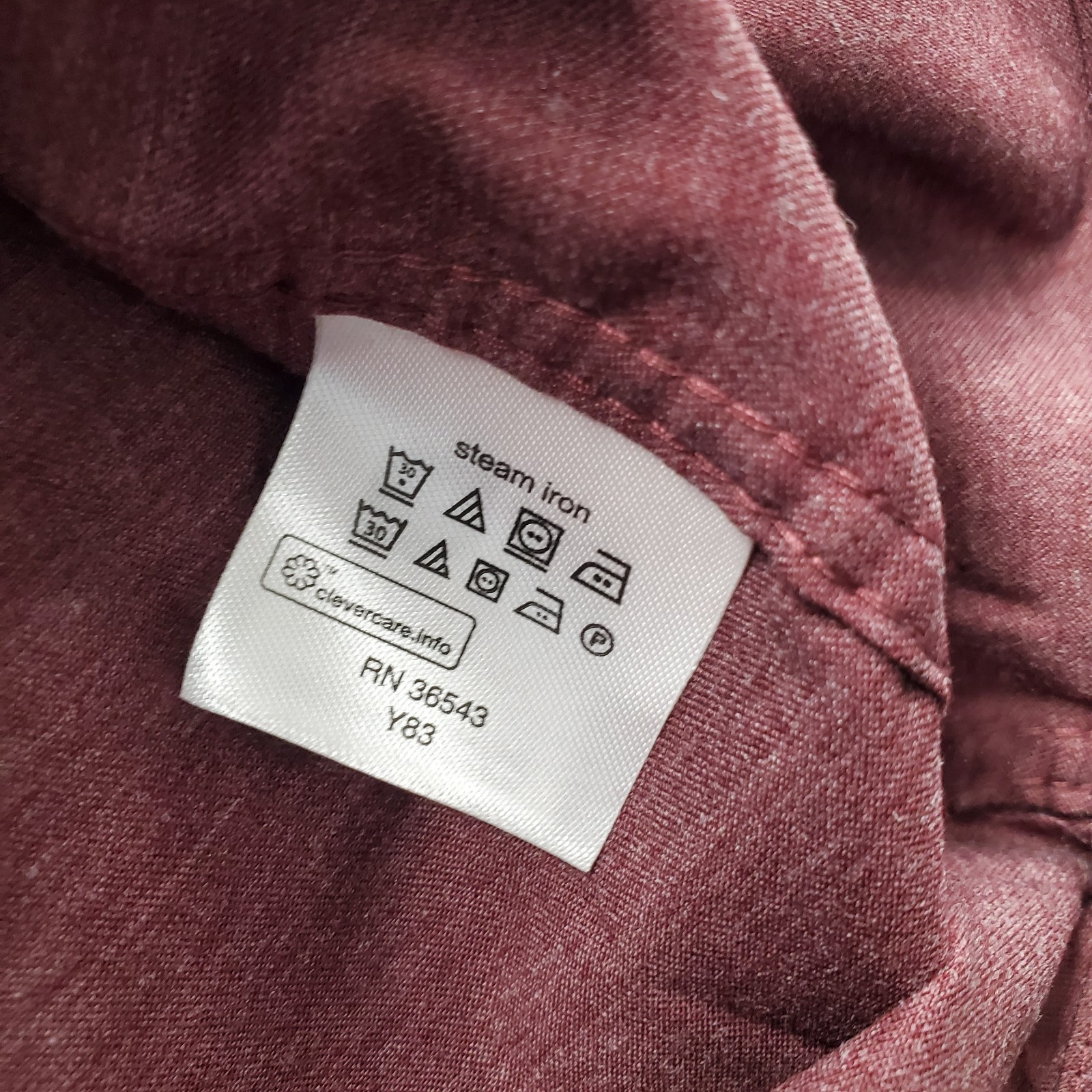 Van Heusen Machine Wash & Dry Dress Shirt Mens 20 Burgundy Comfort Performance