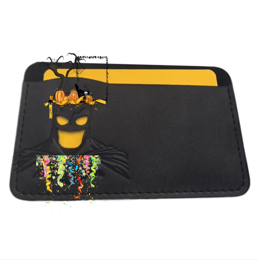 Personalized Leather Bat Wallet Superhero Mask Card Holder Heroic ID Wallet