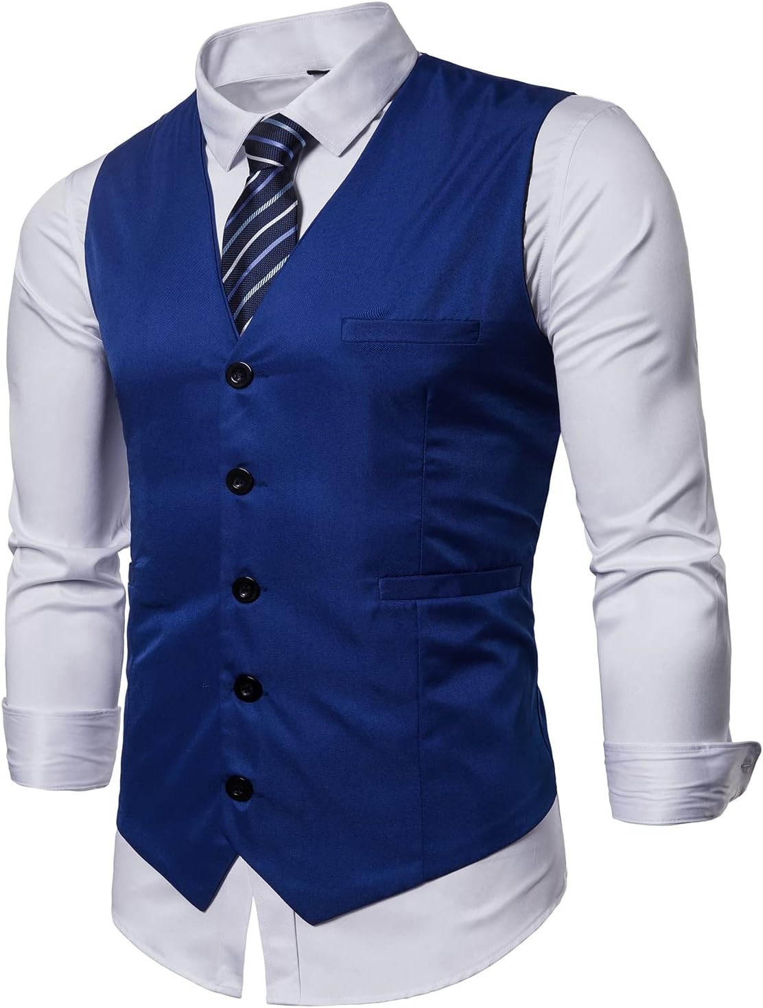 Mens Suit Vest Formal Business Slim Fit Waistcoat for Wedding Tuxedo Party