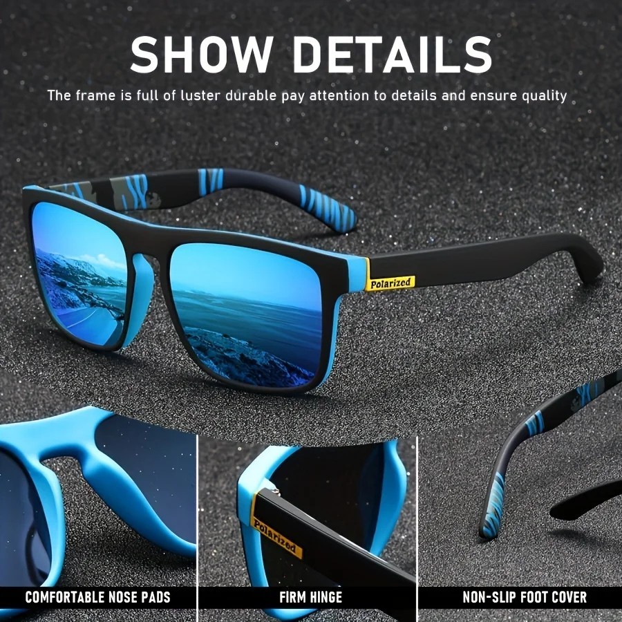 Square Polarized Sunglasses Men Women Outdoor Sports Driving Golfing