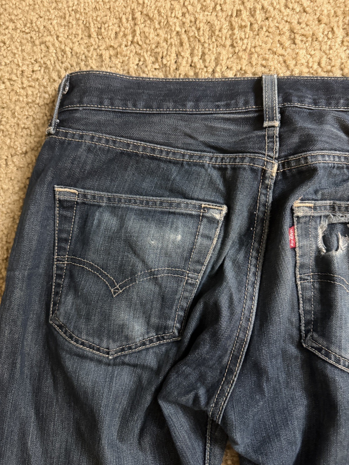 Levi’s 501 Jeans 2 Pair Men’s Size 30×34 Button Fly Denim Distressed Holes Pics