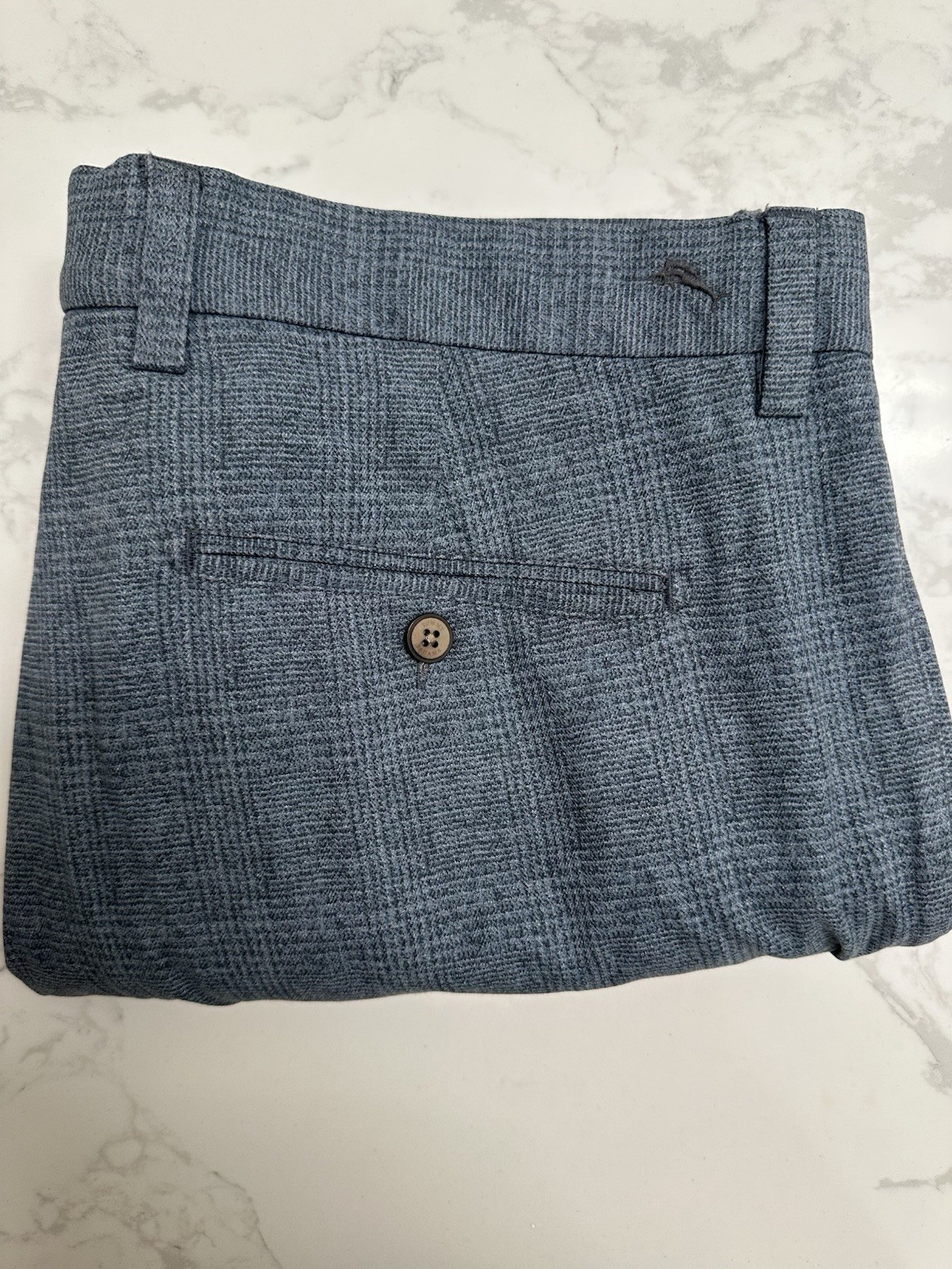 Tommy Bahama Men’s Blue Dress Pants 35W Regular Fit Straight Twill Flat Front