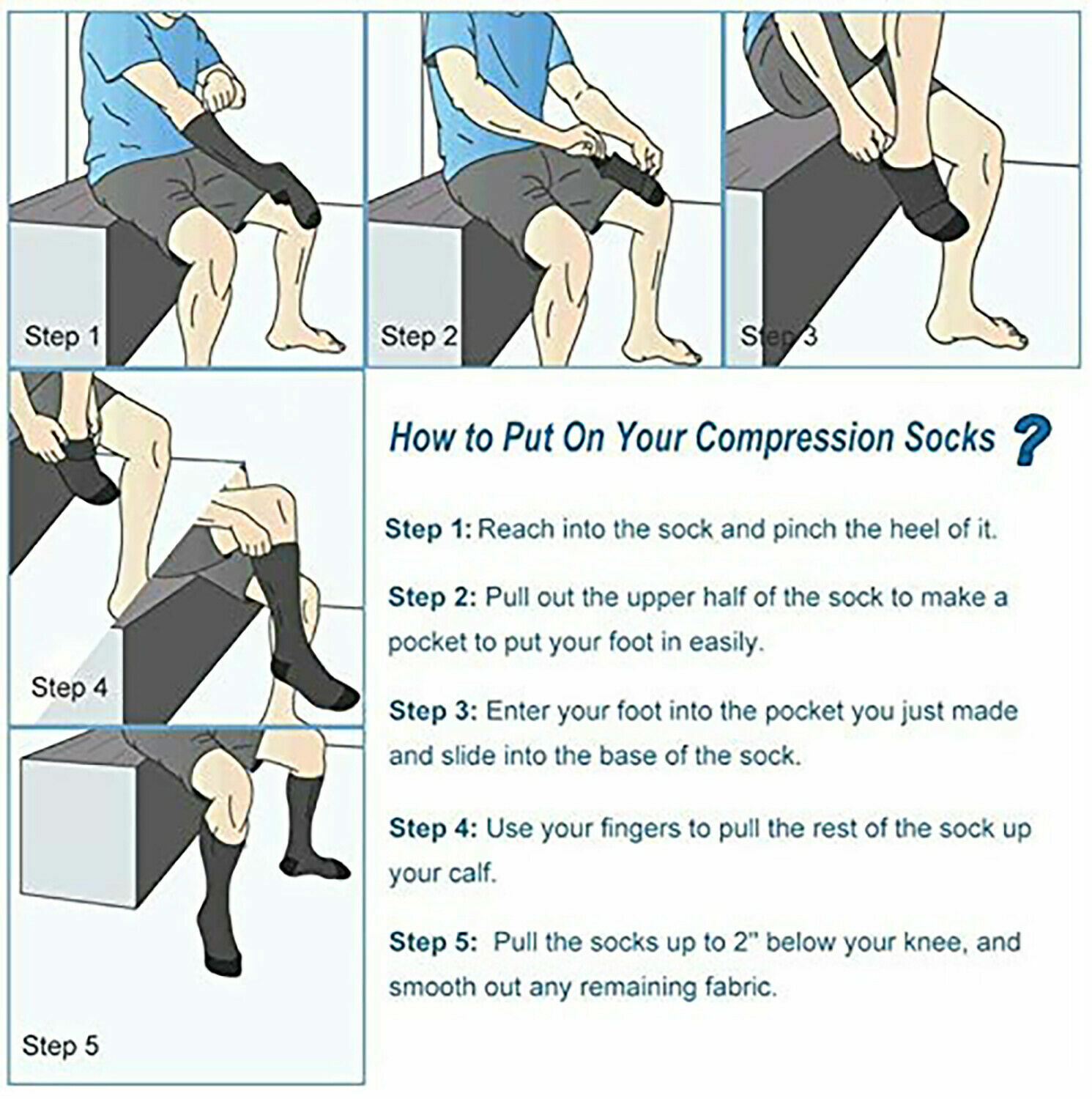 4Pairs Men Women Compression Socks Stockings Pain Relief Leg Foot Support Brace