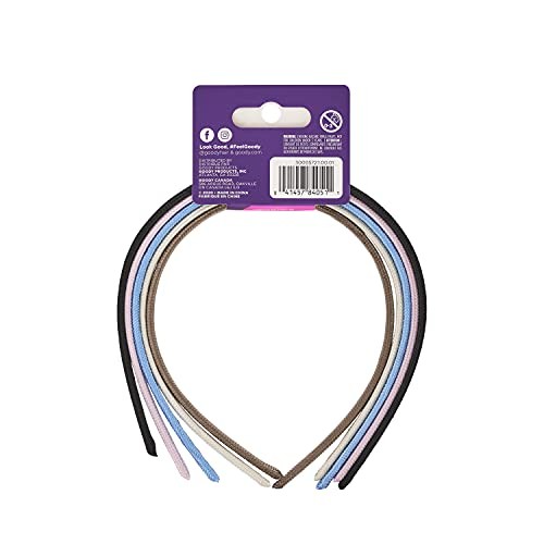 Goody Ouchless Shoestring Headbands, 5 5 Count (Pack of 1), Assorted Neutral