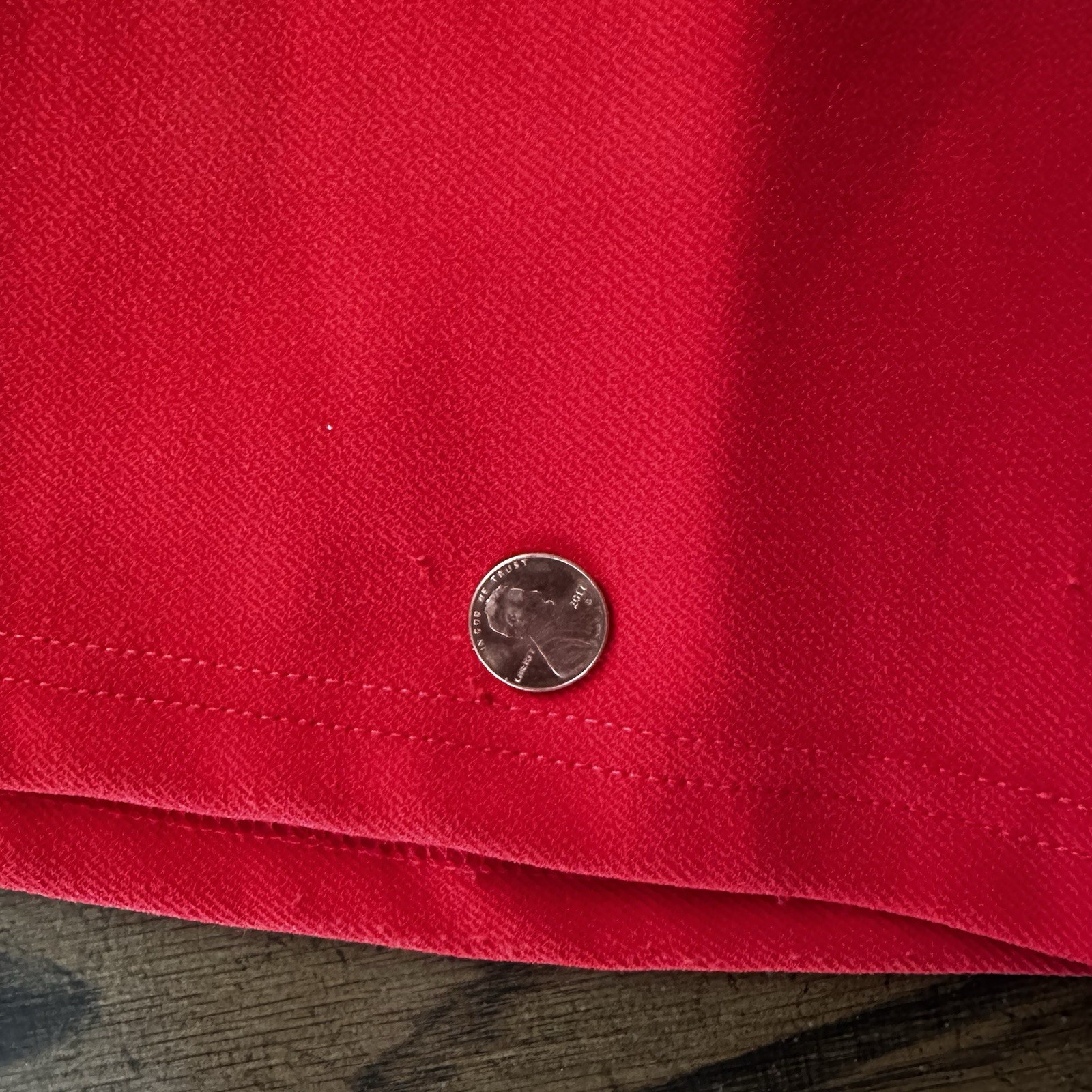 Anthropologie Red Cathy Wide Leg Jumpsuit Waist Tie Zipper Deep V Neck Small *R*