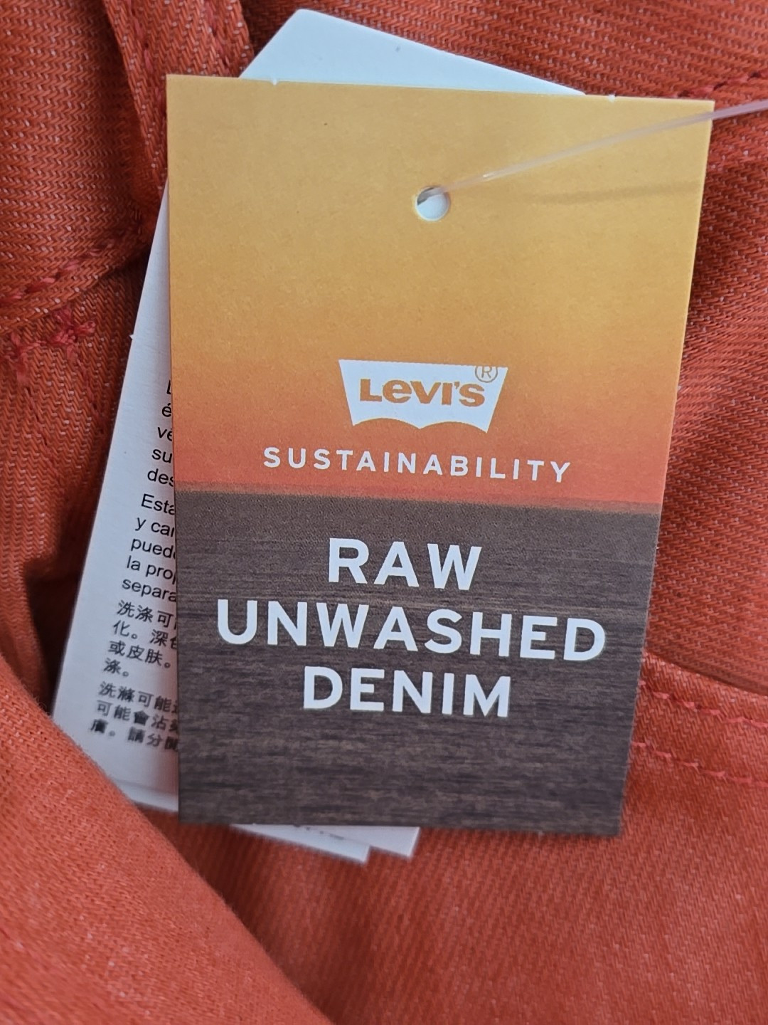 NWT Levis Original Shrink To Fit 501 Button Fly Straight Coral Red Jeans 34×30